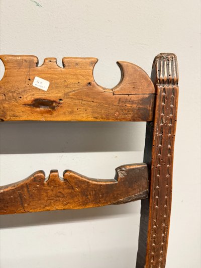 Antique and rare 17th century child's chair, walnut and straw, 73x34cm