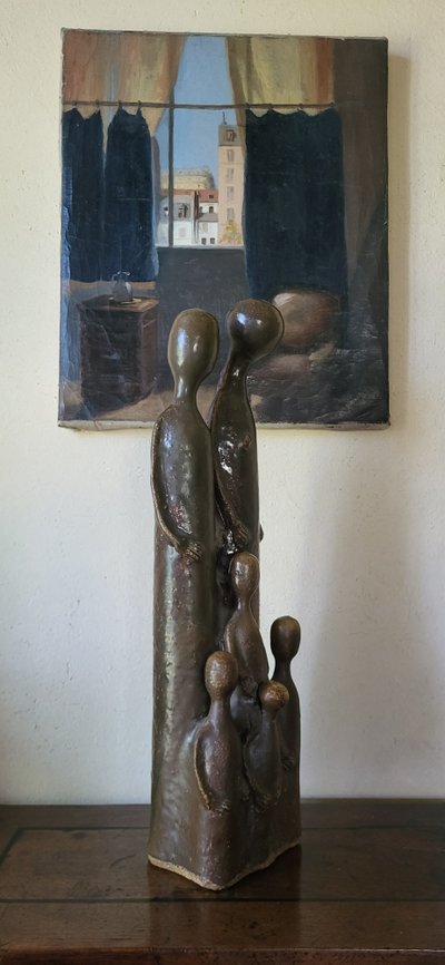 Sculpture en grès "La Famille" Maume, Héraud, Pereira, La Borne