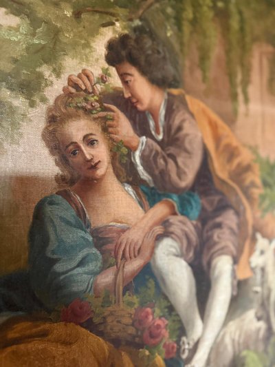 Peinture de boiseries ou de trumeaux datant du 19e siècle belle peinture 