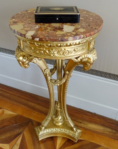 Scatola per giochi di carte in intarsio di Boulle, legno annerito e ottone, periodo Napoleone III