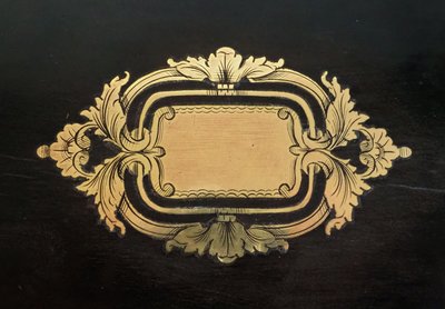 Scatola per giochi di carte in intarsio di Boulle, legno annerito e ottone, periodo Napoleone III