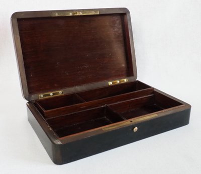Scatola per giochi di carte in intarsio di Boulle, legno annerito e ottone, periodo Napoleone III