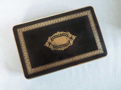 Scatola per giochi di carte in intarsio di Boulle, legno annerito e ottone, periodo Napoleone III