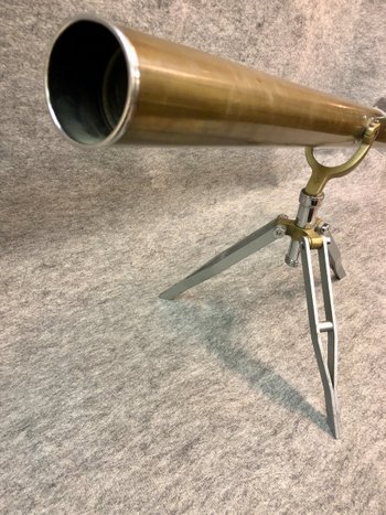 Lunette astronomique laiton, XXe siècle