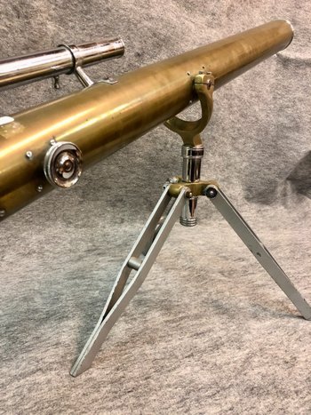 Lunette astronomique laiton, XXe siècle