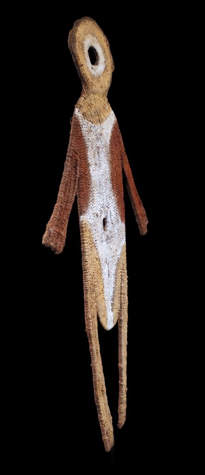 Timbuwarra-Figur, Stammeskunst, Ozeanische Kunst, Kultfigur Korbflechterei, Pazifische Kunst, 85 cm