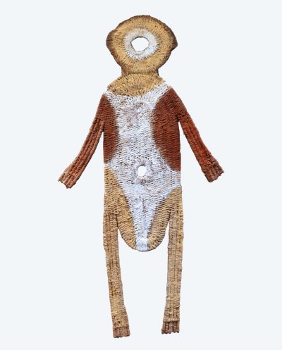 Timbuwarra-Figur, Stammeskunst, Ozeanische Kunst, Kultfigur Korbflechterei, Pazifische Kunst, 85 cm
