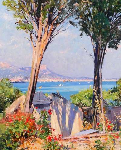 Paul PLACE-CANTON 1862-1908 Tolone, paesaggio da La Seyne-sur-mer, Var, dipinto, Salon 1907