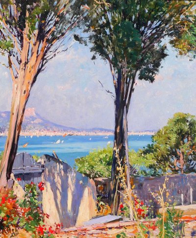 Paul PLACE-CANTON 1862-1908 Tolone, paesaggio da La Seyne-sur-mer, Var, dipinto, Salon 1907