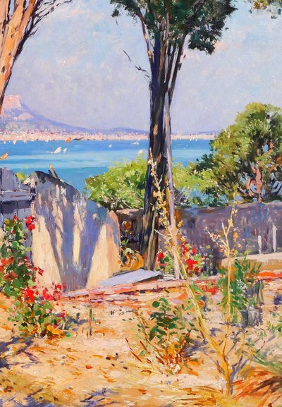 Paul PLACE-CANTON 1862-1908 Tolone, paesaggio da La Seyne-sur-mer, Var, dipinto, Salon 1907