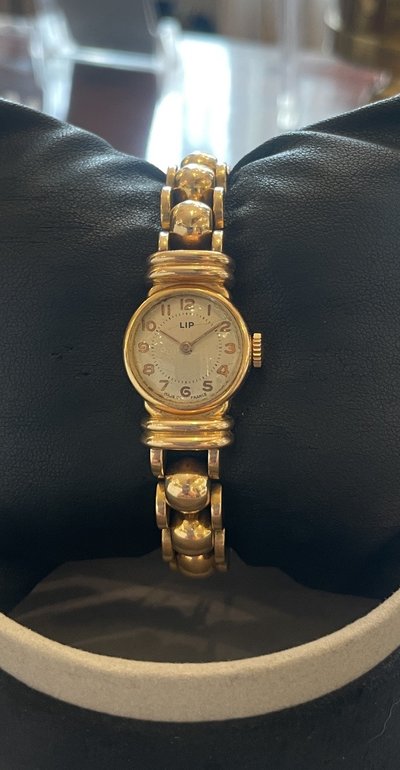 Armbanduhr aus 18 Karat Gold, Art Deco-Zeit
