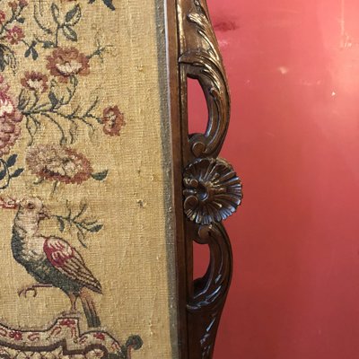 Kaminschirm und sein Originalblatt, Regency-Epoche
