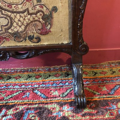 Kaminschirm und sein Originalblatt, Regency-Epoche