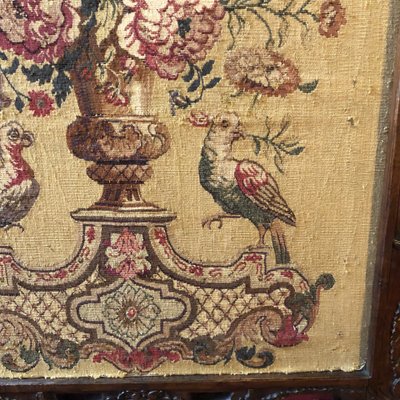 Kaminschirm und sein Originalblatt, Regency-Epoche