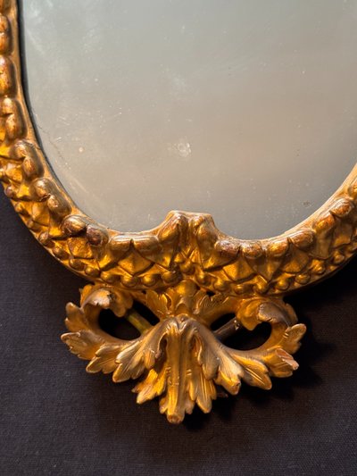 Mirror with gilded wood escutcheon 18th century Italy H 44
