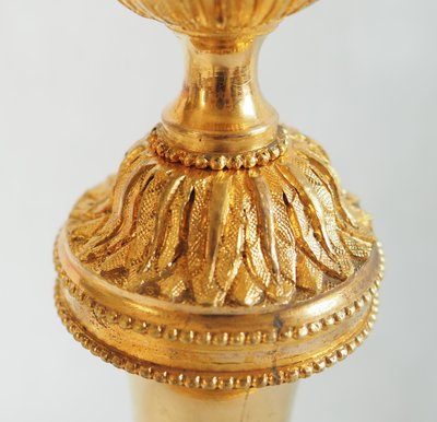 Pair of gilt bronze candlesticks, Louis XVI style, Napoleon III period
