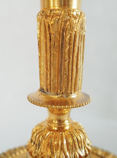 Pair of gilt bronze candlesticks, Louis XVI style, Napoleon III period