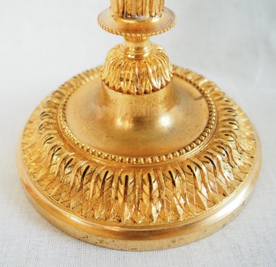 Pair of gilt bronze candlesticks, Louis XVI style, Napoleon III period