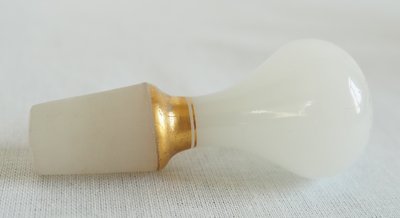Baccarat: orientalist liqueur bottle / carafe in gilded opaline, circa 1860