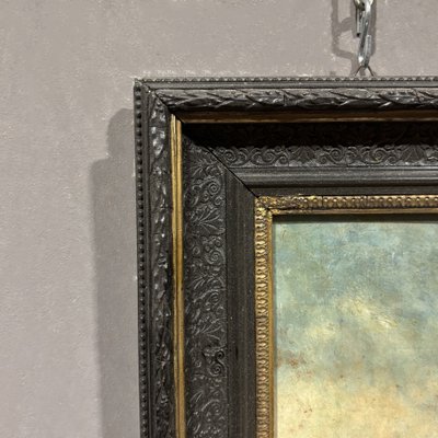 Dipinto ad olio su tavola Pescatore