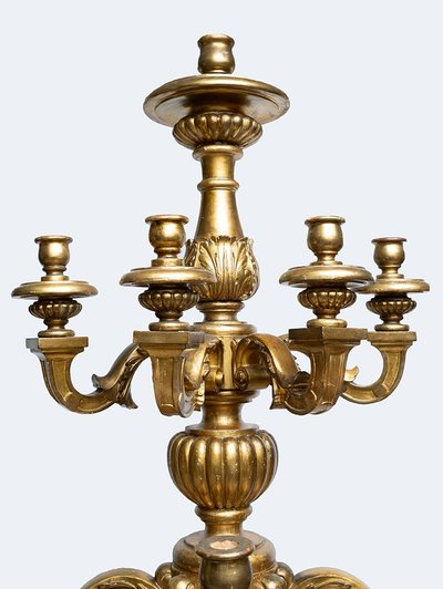 Pair of antique candelabras, second half of the 18th century. Height 205 cm.