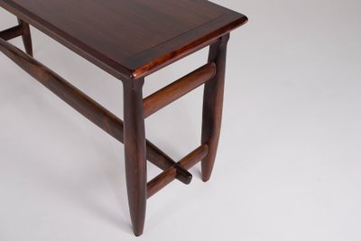 Sergio Rodriguez-style console table in exotic wood.