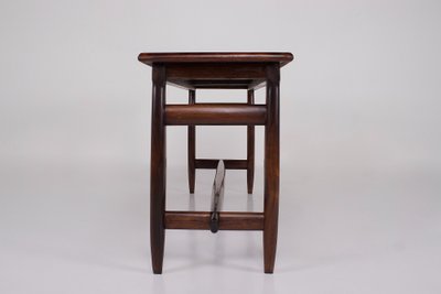 Sergio Rodriguez-style console table in exotic wood.