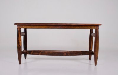 Sergio Rodriguez-style console table in exotic wood.