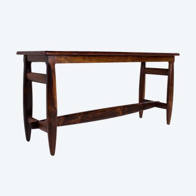Sergio Rodriguez-style console table in exotic wood.