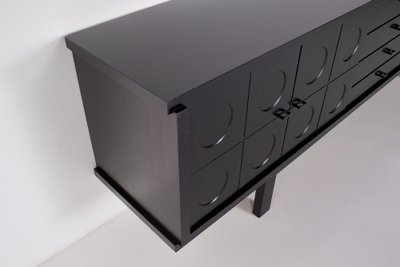 Brutalistisches Enfilade Sideboard Schwarz