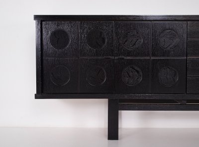 Brutalistisches Enfilade Sideboard Schwarz