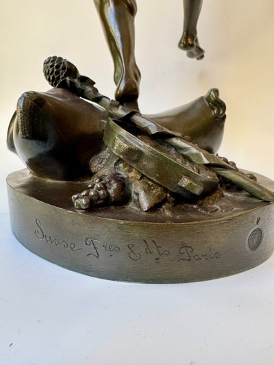 Sculpture en bronze "Faune Dansant", Eugène Louis Lequesne - Susse Frères H51
