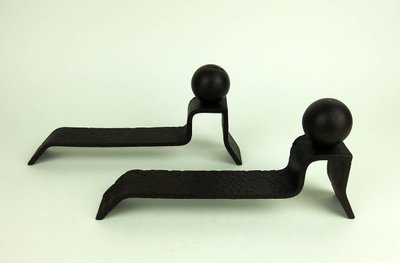 Pair of Art Deco andirons by Jacques Adnet