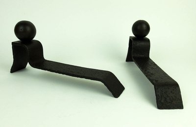 Pair of Art Deco andirons by Jacques Adnet