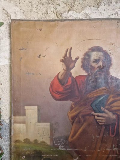 Huge 18th-century oil painting Saint Matthew the Apostle