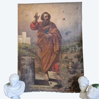 Huge 18th-century oil painting Saint Matthew the Apostle