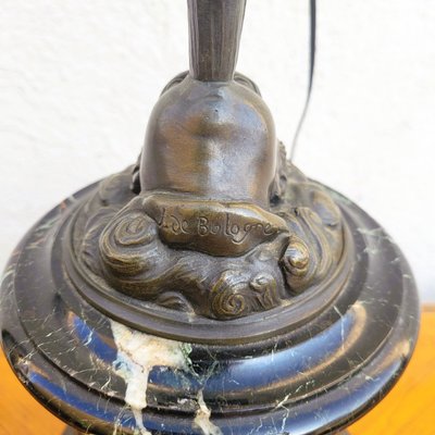  Mercurio volante, dopo Giambologna, lampada in bronzo, XIX secolo