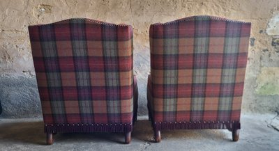 Paire de fauteuils à oreilles Louis XIII