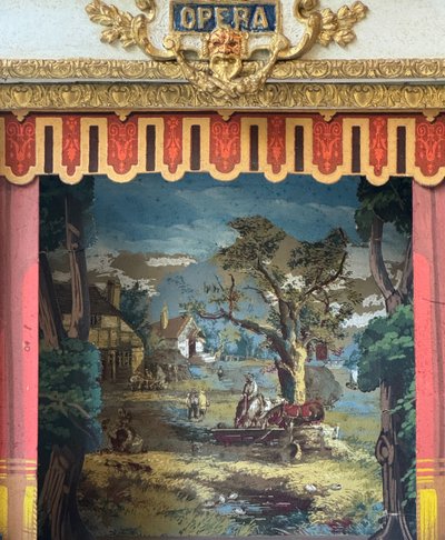 Teatro d'opera in miniatura in legno intagliato - Castelet de marionnettes XIX secolo