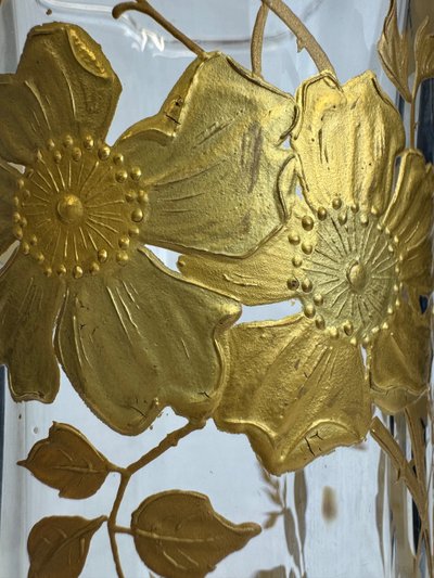 Baccarat - Vaso grande in cristallo con decorazione di rose rampicanti