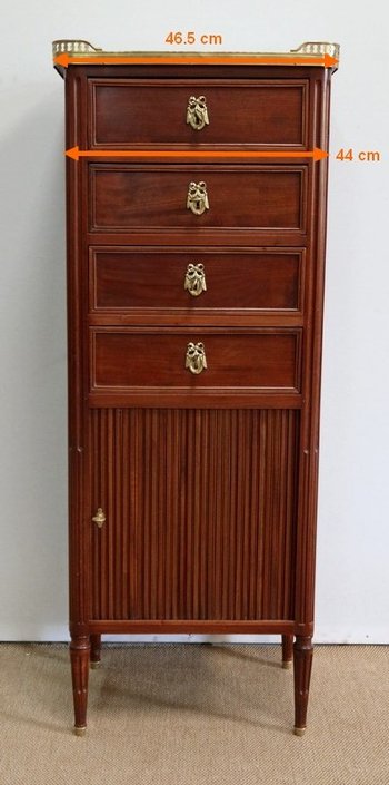  Piccolo chiffonnier in mogano, stile Luigi XVI - Fine XIX secolo