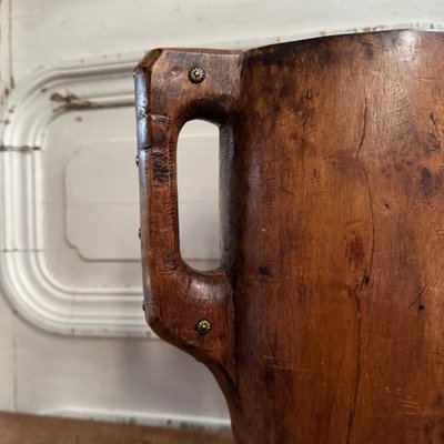Brutalist pitcher in monoxide wood enhanced with nails, 20th century folk art
