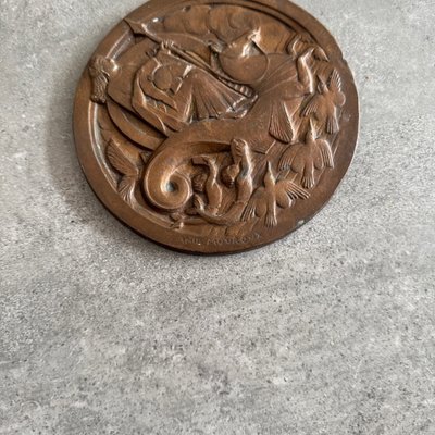 Matrice in bronzo per medaglia di Anie Mouroux soggetto all'Antichità