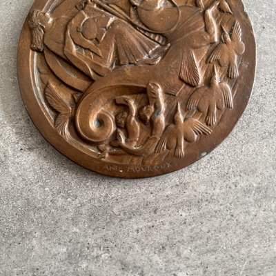 Matrice in bronzo per medaglia di Anie Mouroux soggetto all'Antichità