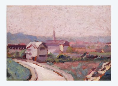 François Bugnicourt (att. à) 1868-1936 Paysage, tableau impressionnisme, vers 1900