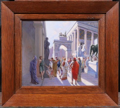 Henri-Victor Delavelle 1868-1919 Römische Antike, Straßenszene, Gemälde, Illustration Rom Italien
