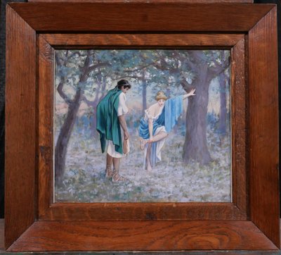 Henri-Victor Delavelle 1868-1919 Römische oder griechische Antike, Paar, Daphnis und Chloe, Gemälde