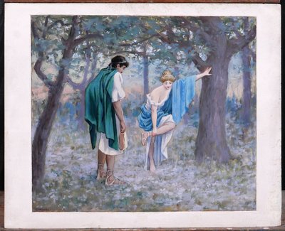 Henri-Victor Delavelle 1868-1919 Römische oder griechische Antike, Paar, Daphnis und Chloe, Gemälde