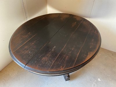 Grande tavolo Napoleone III in legno annerito