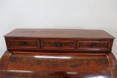 19th Century Antique Roll Top Desk In Walnut